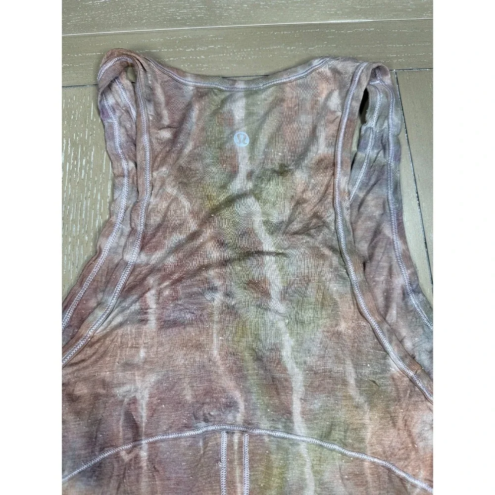 Lululemon Salute The Sun‎ Tank Tiger Custom Tie Dye Size 12 Boho Hiking Indie